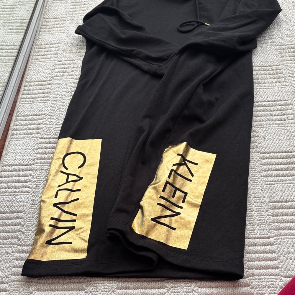 Calvin Klein Brown Hoodie with Gold Eyelets - Picture 4 of 7